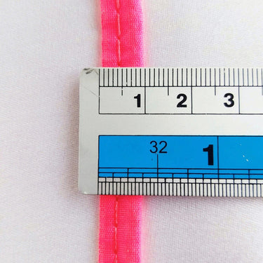 2mm Flanged Insertion Piping on 9mm Band, Watermelon Pink Art Silk Fabric Trim, Cord piping Trim